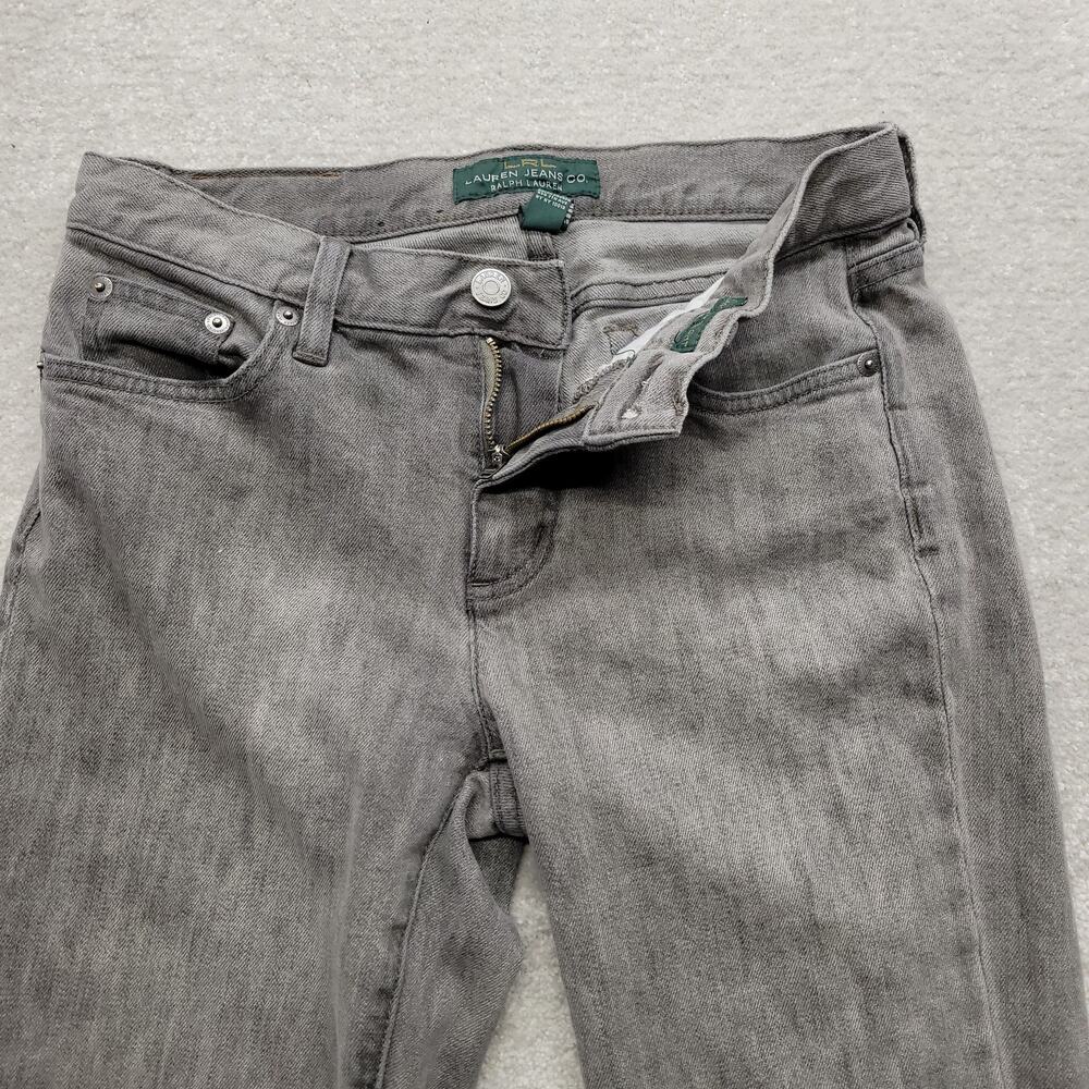 Lauren Jeans Co Ralph Lauren Womens Size 2 Gray Straight Leg Stretch Jeans - Picture 8 of 10